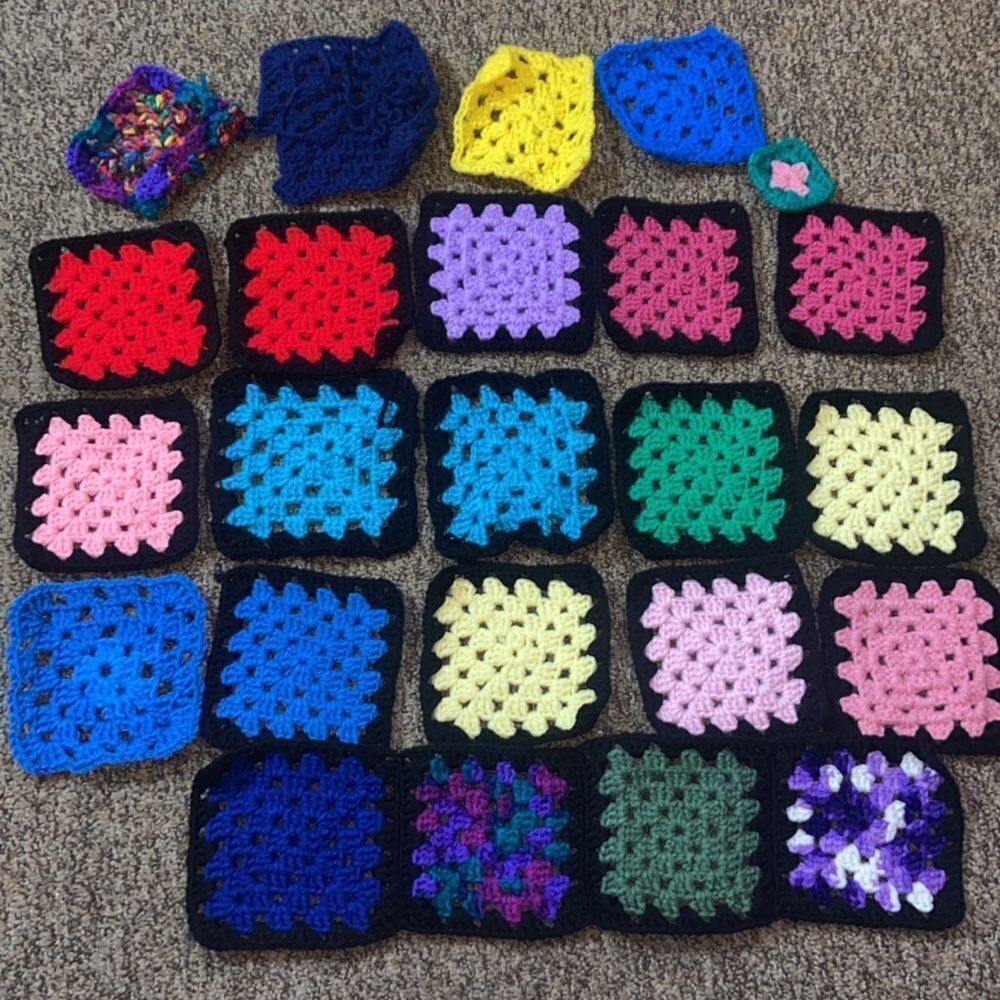 Hand Made Crochet Múltiples Embroidery Multi Colorse